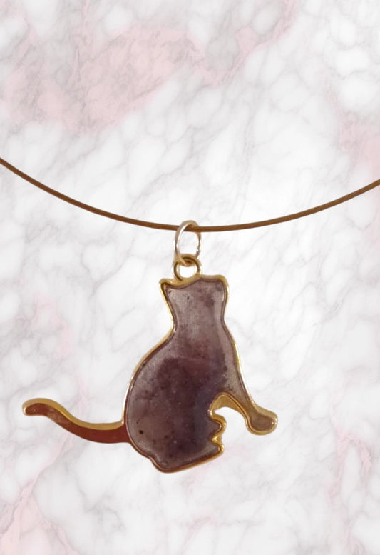 Collier pendentif chat