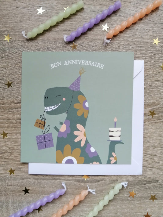 Carte anniversaire dinosaure