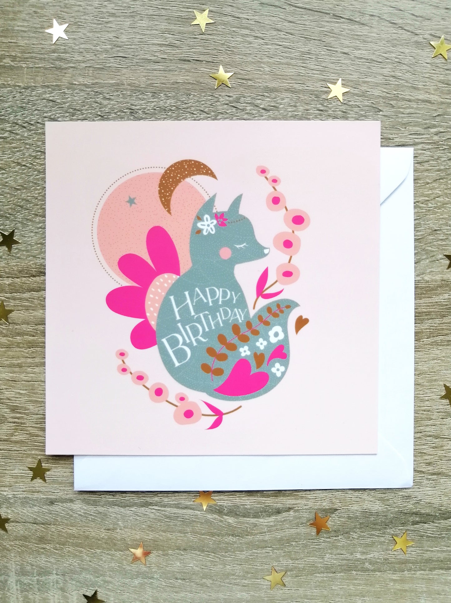 Carte anniversaire renarde