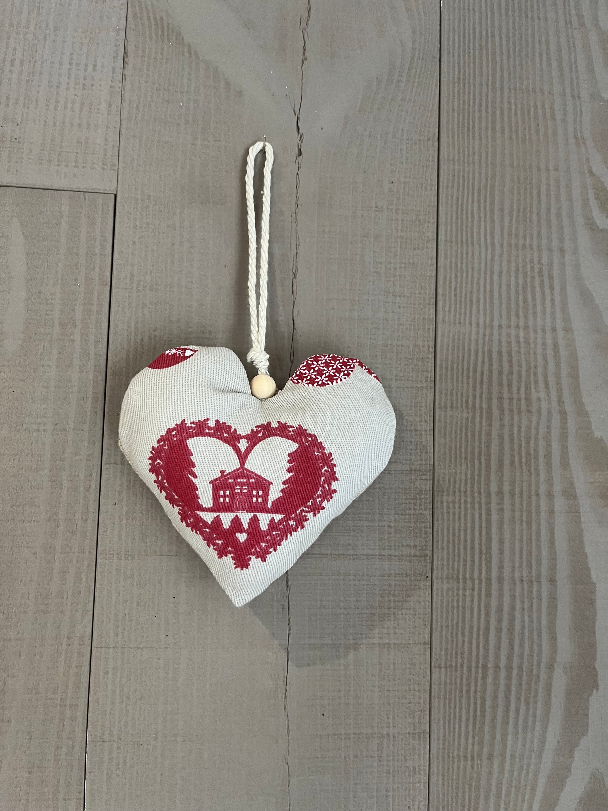 Coeur en tissus décoration fait main