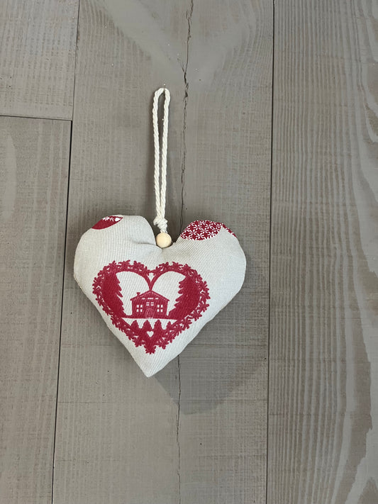 Coeur en tissus décoration fait main