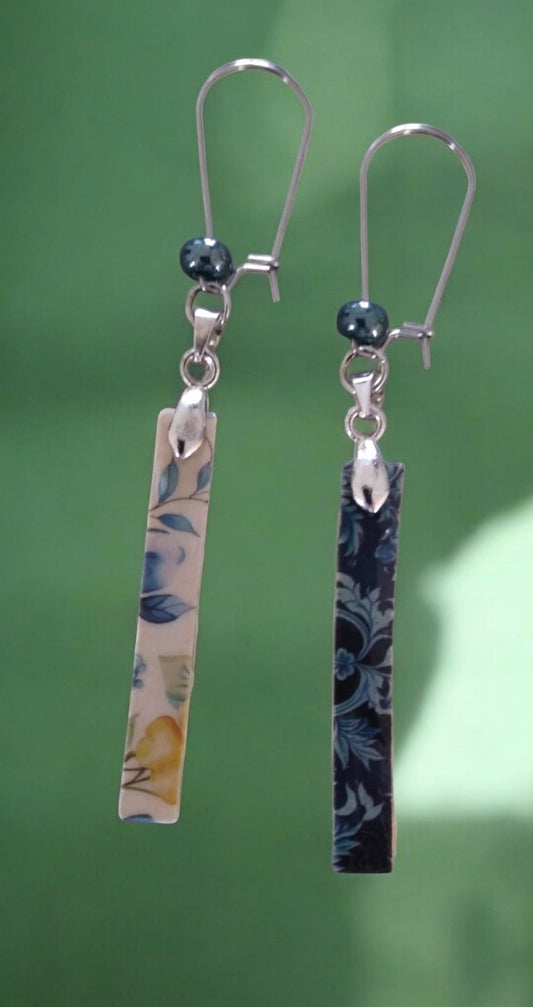 Boucles d'oreille bois réversibles