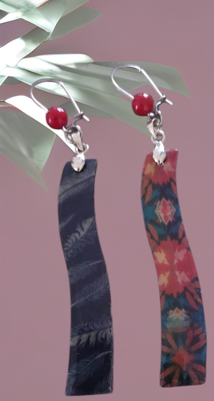 Boucles d'oreille bois réversibles