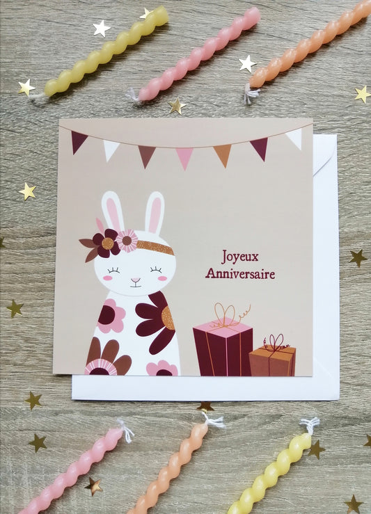 Carte anniversaire lapine