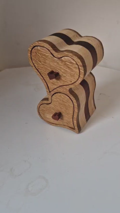 Boîte à bijoux doubles Cœurs